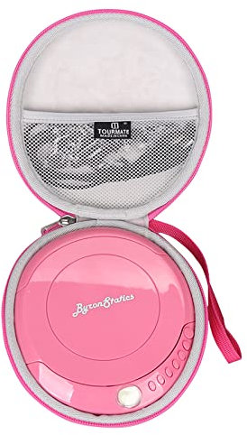CD Player Case Compatible for ByronStatics PCD220B/GPX PCB319B/PC332B Products Portable Disc CD Player, Travel Carrying Stoarge Holder for Arafuna/MEGATEK/Deluxe Products(Pink, Case Only)