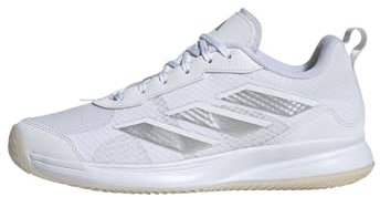 adidas Damen Avaflash Clay Tennis Shoes, Cloud White/Silver/Cloud White, 41 1/3 EU