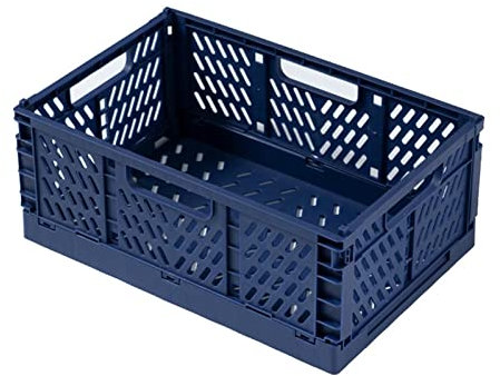 Glühbirnen Klappkiste Aufbewahrungskorb, Faltbar Stabil, Klappbox, 22 x 14,7 x 9,3 cm, 1 Stück, Blau