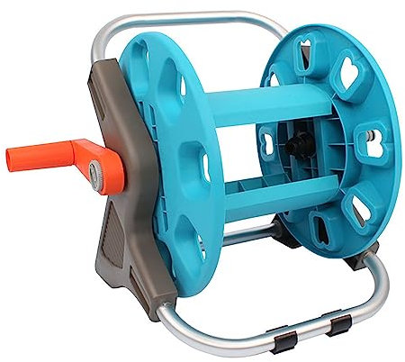 BAMFY Schlauchwagen Wand Bodenmontiert Edelstahl Schlauchtrommel Tragbare Tragetasche Schlauchhalter Gestell Schlauchaufbewahrungstrommel Veranstalter