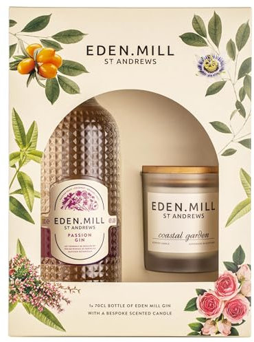 Eden Mill - Passion Gin Gift Set - With Coastal Scented Candle -70cl, 40% ABV