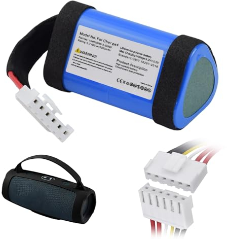 CITYORK Batterie Li-ion 3,7 V 10200 mAh pour JBL Charge 4, 4J,4BLK, compatible avec Charge 4BLUAM, P/N ID998, SUN-INTE-118, 1INR19/66-3
