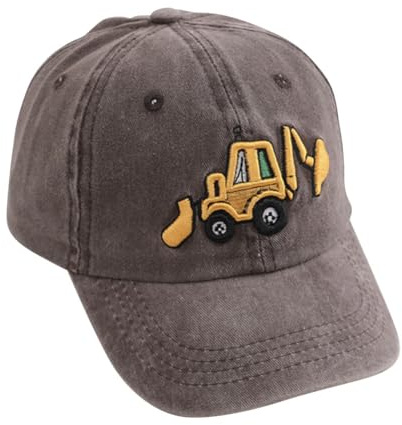 Besforta Cute Stickerei Bagger Kleinkind Kinder Baseball Cap verstellbare Baumwolle gewaschen Vintage Dad Hut für Jungen Mädchen Alter 2-8