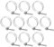 sourcing map 10Pcs Double Wire Hose Clamp, 70-76mm Adjustable Stainless Steel Wire Hose Clips with M8 Bolt for Dust Collection Hose, Pump Hose Pipe