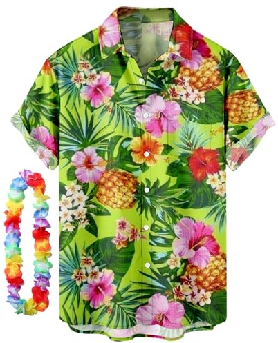 CIZEUR Chemise Noël Hommes Funky Button Down Poche Avant Impression Père Noël