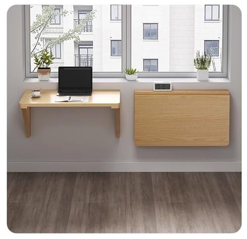 RAUMPA Klapptisch Wand, Kleiner, Wandtisch 80x50cm, Wandklapptisch Aus Massivholz, Platzsparender Schwimmender Drop-Leaf Schreibtisch für Arbeitszimmer Laptoptisch Esstisch