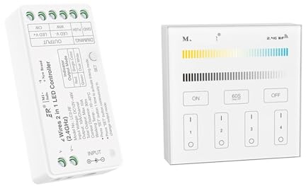 DC12–24 V, 2,4 G, einfarbiges/zwei weißes Licht, 2-in-1-Dimmer, geeignet for CCT 2-Draht-LED-COB-FOB-Lichtstreifen-Farbtemperaturregler (Color : LC2-RF B2-3V)