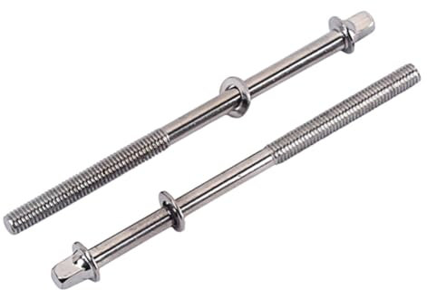 ifundom 2stücke Snare Drum Spannstangen Schrauben Hochwertige Drum Tension Rods Für Schlagzeug Kompatibel Mit Snare Ersatzteile Für Musikinstrumente Silber
