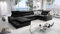 All4All Ecksofa mit Schlaffunktion Passe 335 cm x 205 cm - Wohnlandschaft U-Form - Schlafsofa mit Bettkasten - XXL Sofa - Groß - Gewebe mit Kunstleder - Schwarz - Linke Seite 26
