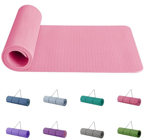 Good Nite Yogamatten Für Frauen Rutschfeste Strukturierte Oberflächen Gymnastikmatte Yoga Matte 10 mm Mit Tragegurt Tpe-Übungsmatte Für Yoga Pilates Gymnastik (183X61cm)