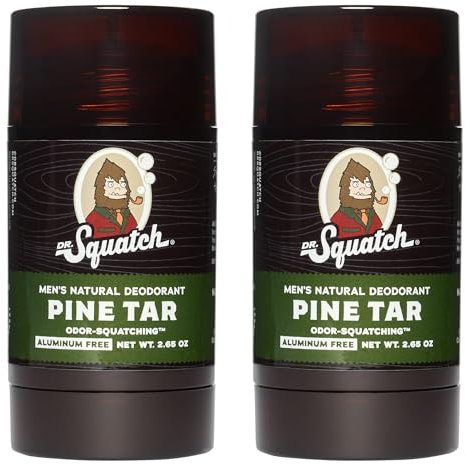 Dr. Squatch Deodorant für Männer - Kiefern-Teer Aluminiumfreies natürliches Deodorant (78.4 ml, 2er-Pack)