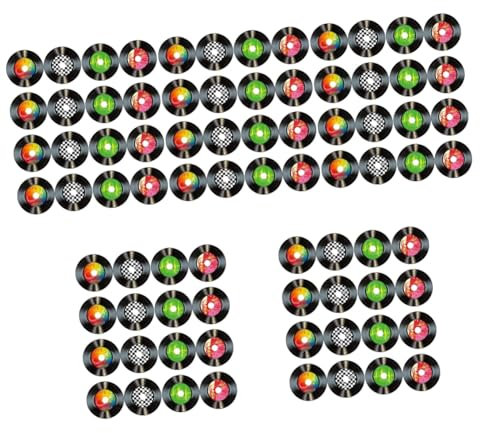 TOPBATHY 80 Stück Vinyl Schallplatten Dekoration Dekorationen Für Zuhause Ästhetische Raumdekoration Retro Schallplatten Disco Party Dekoration Musik Dekoration Display Album Cover