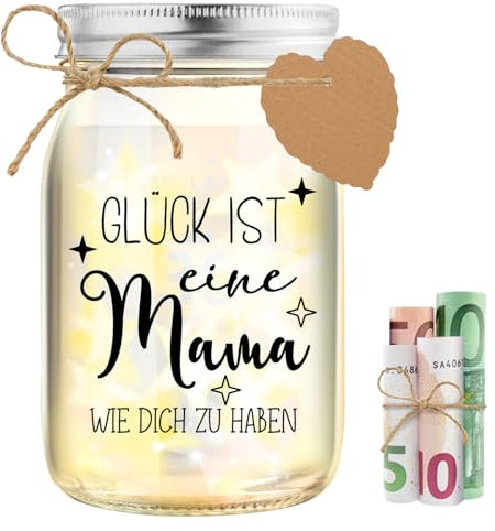 HSDSH Led Flaschenlicht Mit Spruch für Mama - Geburtstag und Muttertag Geschenk, Dekoratives Flaschenlicht zum Geburtstag