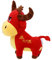 SOLUSTRE 1 Stück Kalb Puppe pummeluff Kuscheltier beschwertes Kuscheltier Kuh plüschtier Kuh Kuscheliges Kreativer Schmuck Puppenornament Puppe in Wadenform Flanell rot