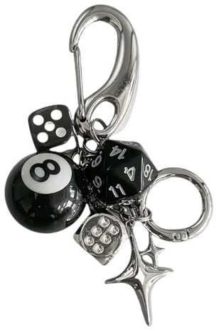 Generisch Dice Pendant Keychain,Dice Keychain Charm,Nettes Decor Metal Dice Bag Charme | Mehrzweckdekorationen Schlüsselbund -Accessoires, Modeverzierungen für Handy, Rucksack, Geldbeutel