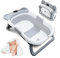 Kezidhp Bañera para Bebé Plegable con Cojín Antideslizante y Termómetro, Bañera Portátil con Estructura, Ideal para Viajes y Duchas para Bebés