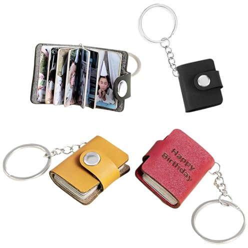 Foto Schlüsselanhänger | 10-14 Fotos Innenseite Album Custom Covers | Schlüsselanhänger Sammelalbum | kleiner Mini Fotoalbum mit Gravur | Schlüsselanhänger mit Bildern | Bilderalbum Schlüsselanhänger
