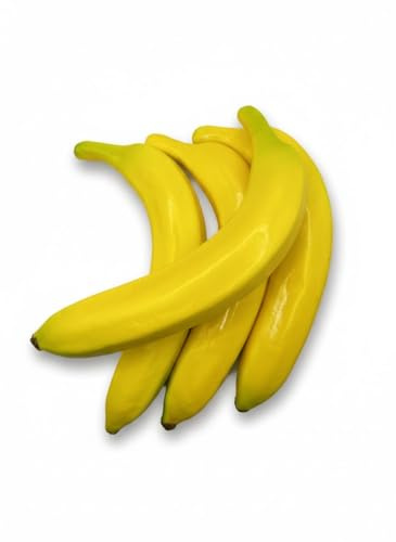 AKORD 4pcs Artificial Bananas Fake Fruit Yellow Faux Bananas for Kitchen Display Home Décor Photography Props