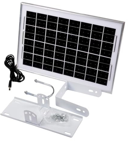 AFTERTECH Module photovoltaïque 10 W 12 V - Panneau solaire - Monocristallin 10 W 18 V Idéal pour systèmes 12 V avec connecteur DC5521 - Dimensions 234 x 349 x 16 mm - Support ftv18 v10 W