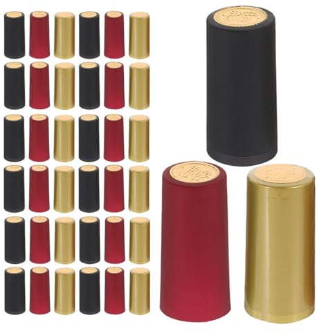 Alipis Capsules Thermorétractables pour Bouteilles De Vin Film Rétractable pour Bouchon Fermeture Étanche Anti-Goutte pour Emballage Cadeau Et Stockage À Domicile 180 Pièces