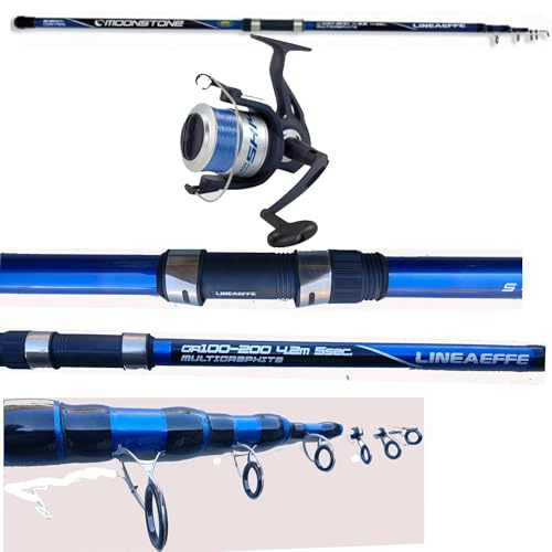 Canna Pesca surfcasting STORIONE SPIGOLA ORATA scogliera Mare mt. 4,20 + kit Mulinello 7000