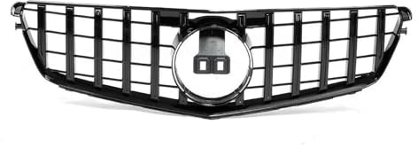 Rejilla Delantera Parrilla Carreras Para Mercedes Para Benz Clase C W204 2008-2014 C180 C200 C250 C300 C350 GT Estilo Rejilla Delantera Parachoques Superior Capó Rejilla Paragolpes(Black)