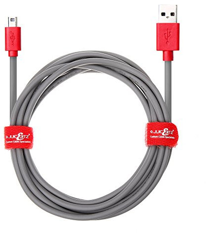 JuicEBitz 4m/13ft 20AWG Power Only Charger Cable for Nintendo DSi, DSi XL, 3DS, 2DS - Standard USB A to Mini AB Connectors