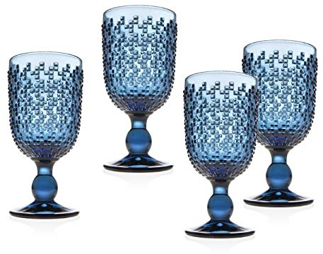 Godinger Weinkelch / Getränke-Glasbecher Alba - Blau - Set mit 4 Stück