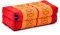 Leewadee Meditationskissen Yogakissen Yoga Block Yoga Zubehör Yoga Klotz Yoga Kissen Ökologisches Naturprodukt Thaikissen Nackenkissen, Kapok, 35 x 18 x 12 cm, Orange Rot