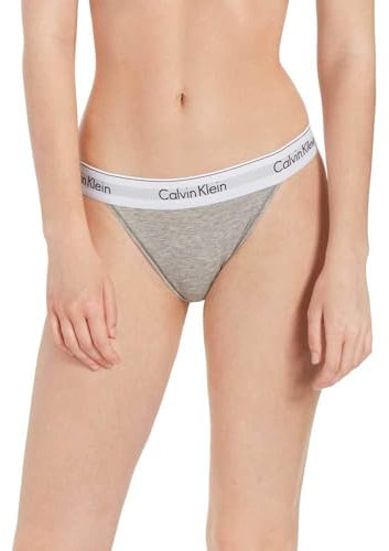 Calvin Klein Damen Slip Bikini Form High Leg mit Stretch, Grau (Grey Heather), S