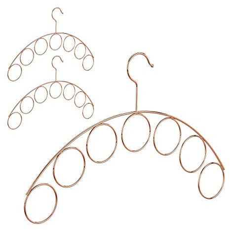 3 x Kleiderbügel, Schalhalter, edles Design, Bügel für Bluse, Schal, Tuch, Accessoires, 3 mm dünn, Metall, Kupfer