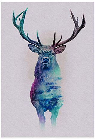 Komar Wandbild | Animals Forest Deer | Poster, Bild, Wohnzimmer, Schlafzimmer, Dekoration, Kunstdruck | ohne Rahmen | P084C-50x70 | Größe: 50 x 70 cm (Breite x Höhe)