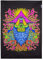 PSYWORK Schwarzlicht Stoffposter Neon | Mushroom Earth Troll | 0,5 x 0,7m | UV-aktiv | fluoreszierend | Wandbehang Stoffbanner Poster Wandbild Kunstdruck Dekobild Dekoration Wandteppich