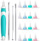 Earwax Remover, Soft Silicone Ear Cleaning Tool, Earwax Removal Tool with 16 Replacement Heads + add 4 PCS Metal Ear Picker Set, Safe and Easy to Remove Ear Wax