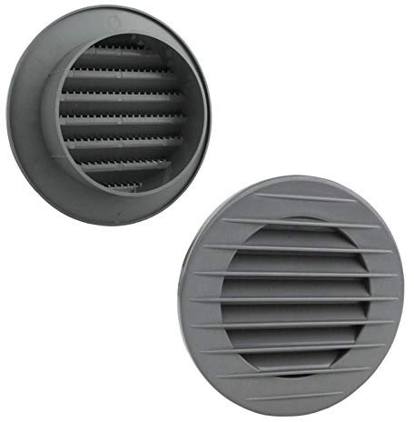 VONLIS Rejilla de ventilación de ladrillo exterior – Mosquitera – Gris – Diámetro: 70 mm