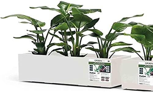 EURO3PLAST Kiste aus recyceltem Kunststoff mit integriertem Wasserspeicher, 100 cm, Farbe Weiß