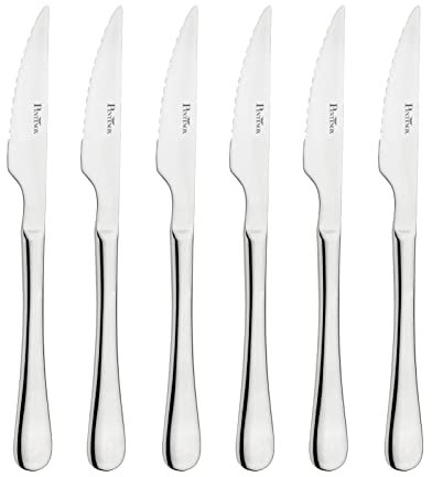 Prima Collection Bellagio, Set 6 Coltelli Bistecca con Seghetto, coltelli da carne in Acciaio Inox Nichel Free