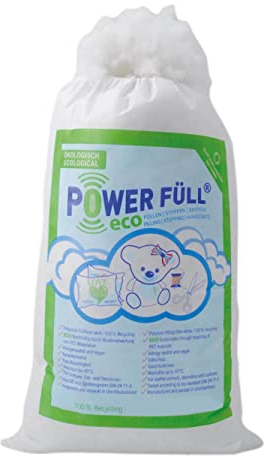 POWER FÜLL® eco - weiß | 3 x 1kg Nachhaltige Füllwatte | Spielzeugnorm Zertifiziert | Waschbar bis 40°C | Bastelwatte | Kissenfüllung | Stopfmaterial (3 kg)