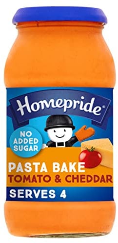 Homepride Creamy Tomato & Cheddar Pasta Bake Sauce, No Added Sugars, 485 g Jar (Pack of 1)