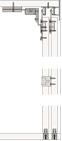 Hawa Combino 20 H IS Schiebetürbeschlag (Innenfront), 1200x2200mm für Holztüren bis 20kg, 2-türig Stahl/Kunststoff anthrazit