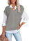 Aleumdr Chaleco Jersey de Punto Mujer Suéter sin Mangas Punto Jerséis Tank Tops Casual Knitwear Vintage de Cuello V Pullover Vest,Gris M