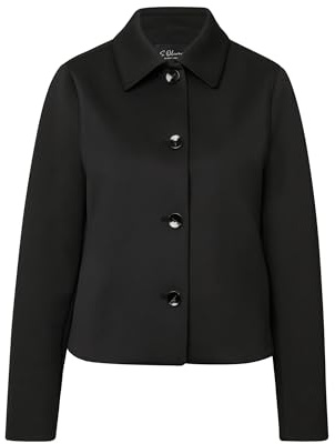 s.Oliver Damen Indoor-Jacke – Regular Fit, Scuba, Hemdkragen