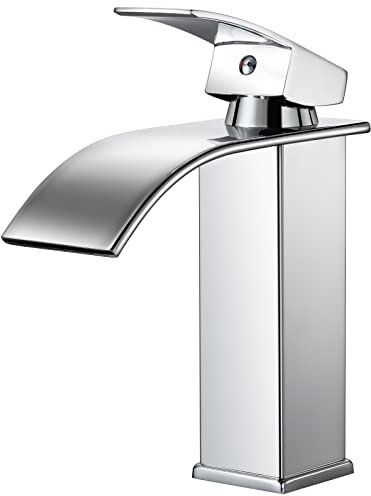 Wasserfall Wasserhahn Bad, Modern Wasserfall Wasserhahn Bad, GAVAER Waschtischarmaturen Heißem und Kaltem Einstellbarer, Hochwertiges Metall Verchromt Wassersparend Badarmatur