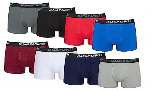 Jean&Pardian Retro Boxershorts 8er & 12er Pack - Bequeme & atmungsaktive Unterwäsche für Herren aus 95% Baumwolle | für jeden Anlass