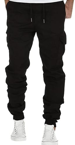 QWUVEDS Herrenstring Sportverband Mode lockere Jogginghosen Hosen Farbe lässige Herrenhose Laufbekleidung Herren Winter