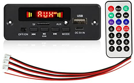 Graootoly DC 12 V MP3 Scheda Decoder Bluetooth Lettore MP3 Modulo di Registrazione USB AUX Radio per Altoparlante