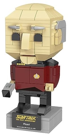 BlueBrixx Pro Star Trek Picard – Brick Buddy Figur aus „The Next Generation“ – Bausatz mit 190 Klemmbausteinen – offiziell lizenziert – für Kinder und Erwachsene – 105447