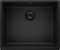 PRIMAGRAN Evier Cuisine en Granit Tout Noir 56x47cm, Lavabo 1 bac + Kit de Vidage, Évier à Encastrer au meuble 60cm - London Slim