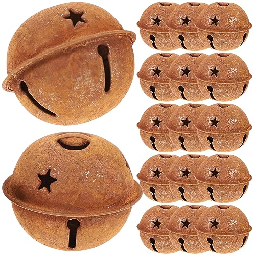 MAGICLULU 24st Sternausschnitt Jingle Glocken Verrostete Klingelglocke Glocken Für Das Handwerk Weihnachts-glöckchen Glocken Basteln Rostige Glocke Rostige Sterne Metallglocke Hochzeit
