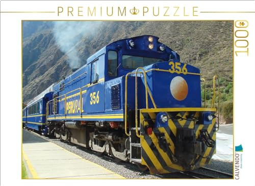 CALVENDO Puzzle Peru Rail Bahnhof Ollantaytambo, Schmalspur-Dieselbahn nach Machu Picchu. | 1000 Teile Lege-Größe 64 x 48 cm Foto-Puzzle für glückliche Stunden